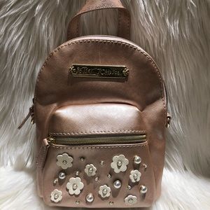Betsey Johnson pearl flower mini backpack